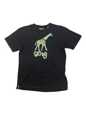 LRG Black Short Sleeve Tee with 420 Giraffe Graphic Size XL